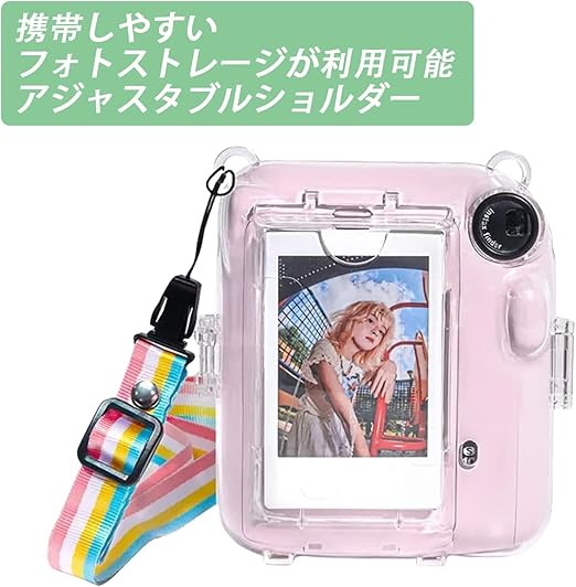 Kimyoaee チェキ インスタントカメラ mini 12 透明ケース マンガの