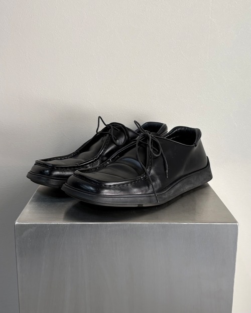 【2000s PRADA】square toe moccasin shoes