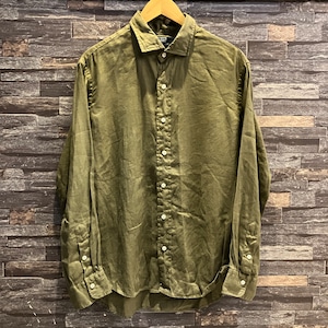 RALPH LAUREN ESTATE LINEN SHIRT OLIVE