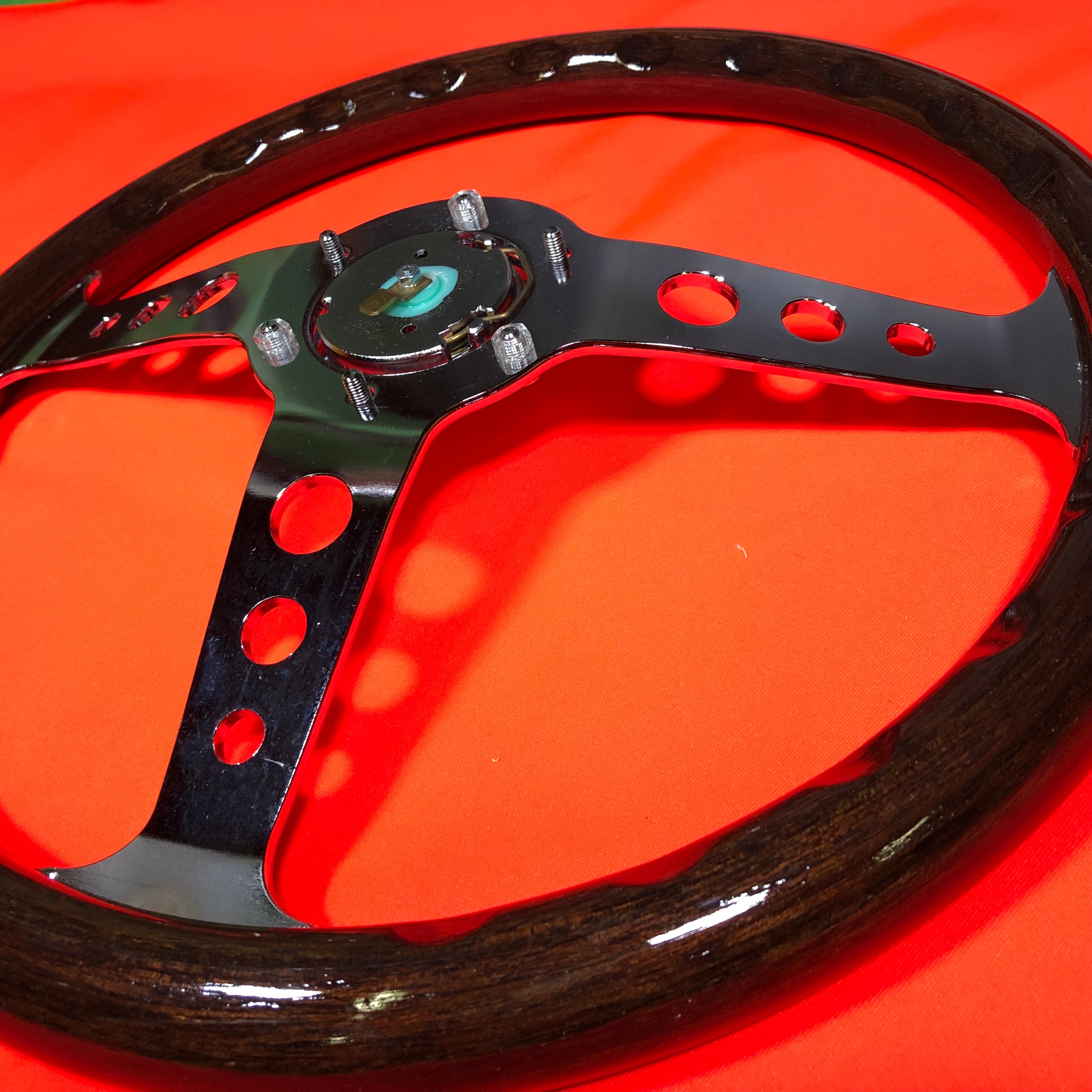 当時物　Baron バロン　ウッド　ステアリング　34π 当時物 Baron バロン ウッド ステアリング 34π - メルカリ