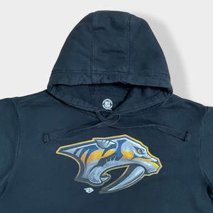 【Fanatics】NHL アイスホッケー ナッシュビル・プレデターズ Nashville Predators ロゴ プリント パーカー フーディー プルオーバー M ファナティクス US古着