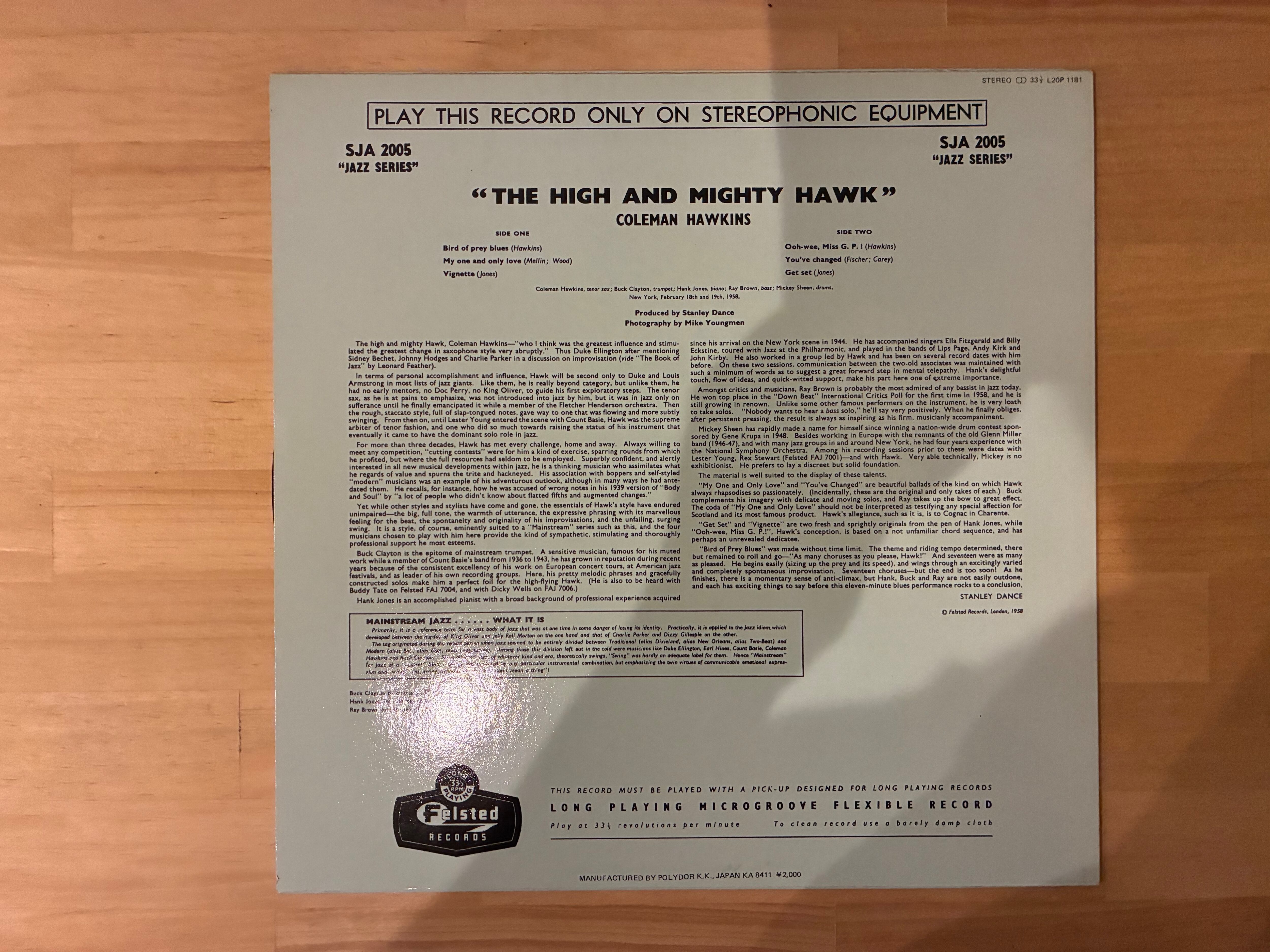 COLEMAN HAWKINS / THE HIGH AND MIGHTY HAWK | sixteen records