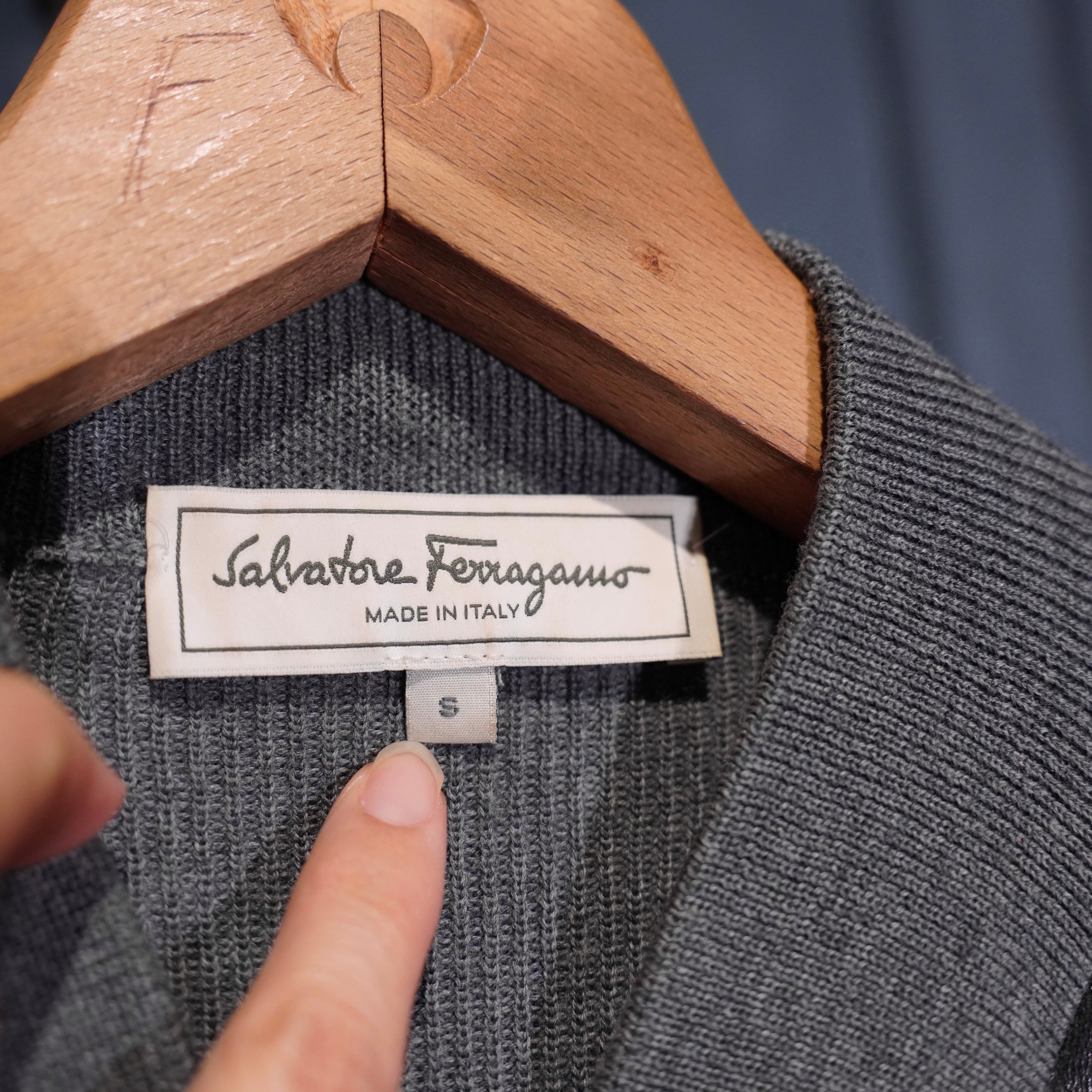 Salvatore Ferragamo LEATHER SWITCHED DRIVERS KNIT BLOUSON MADE IN