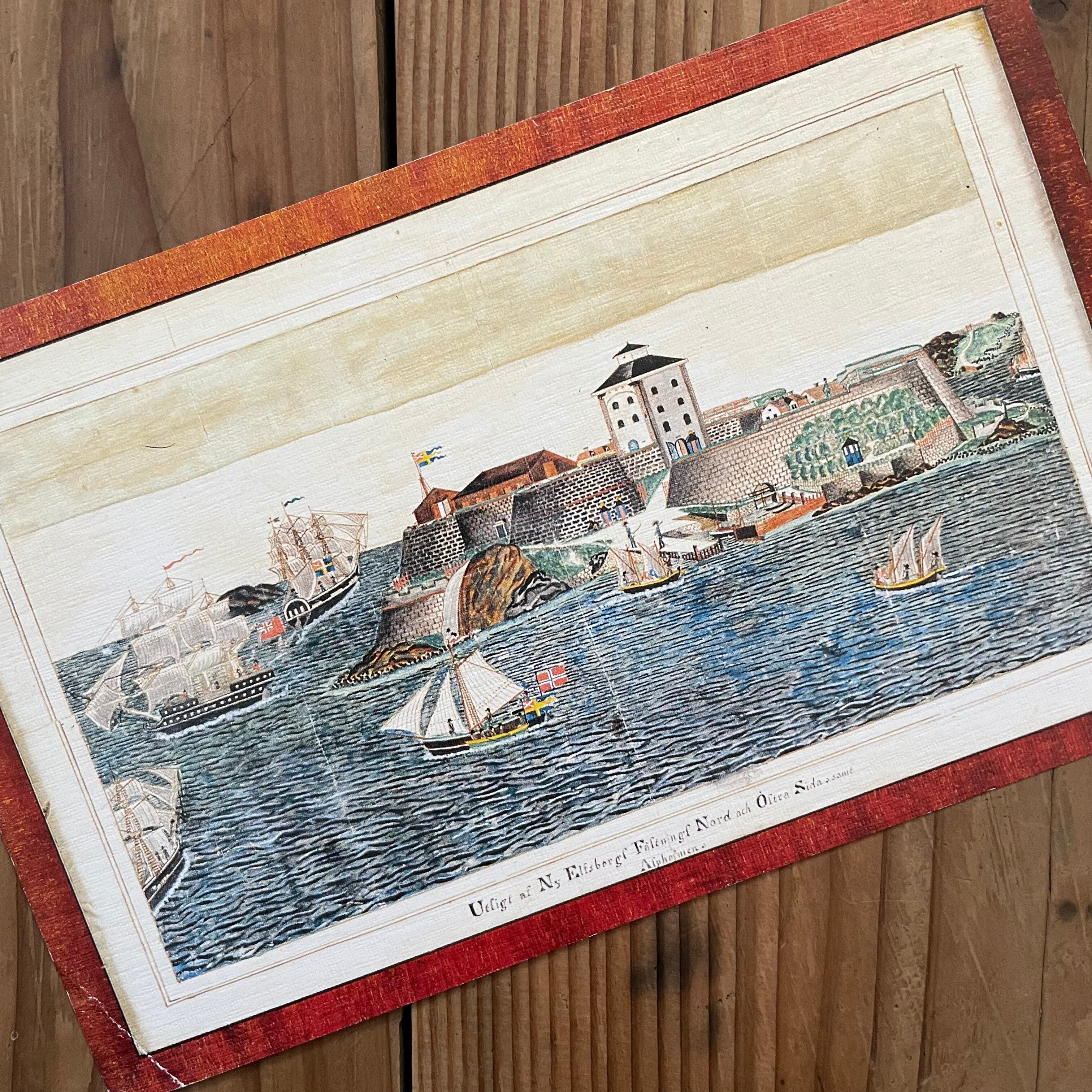 水辺の風景の大きな絵葉書