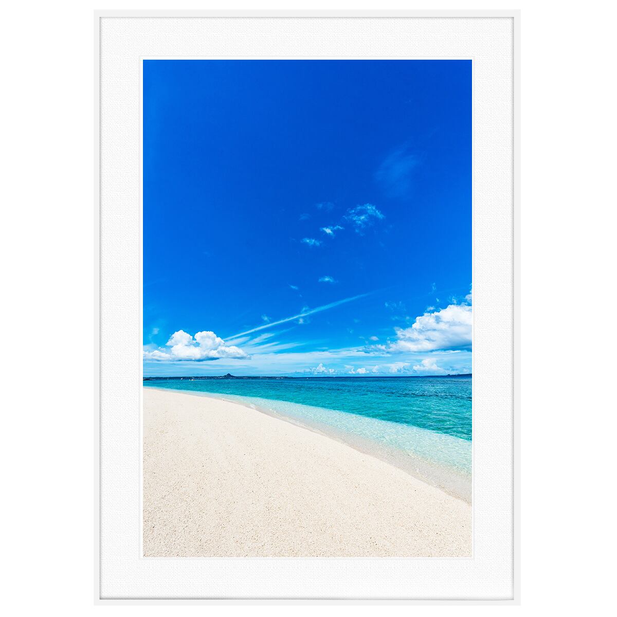 夏写真 沖縄 水納島の海 インテリアアートポスター額装 AS0290