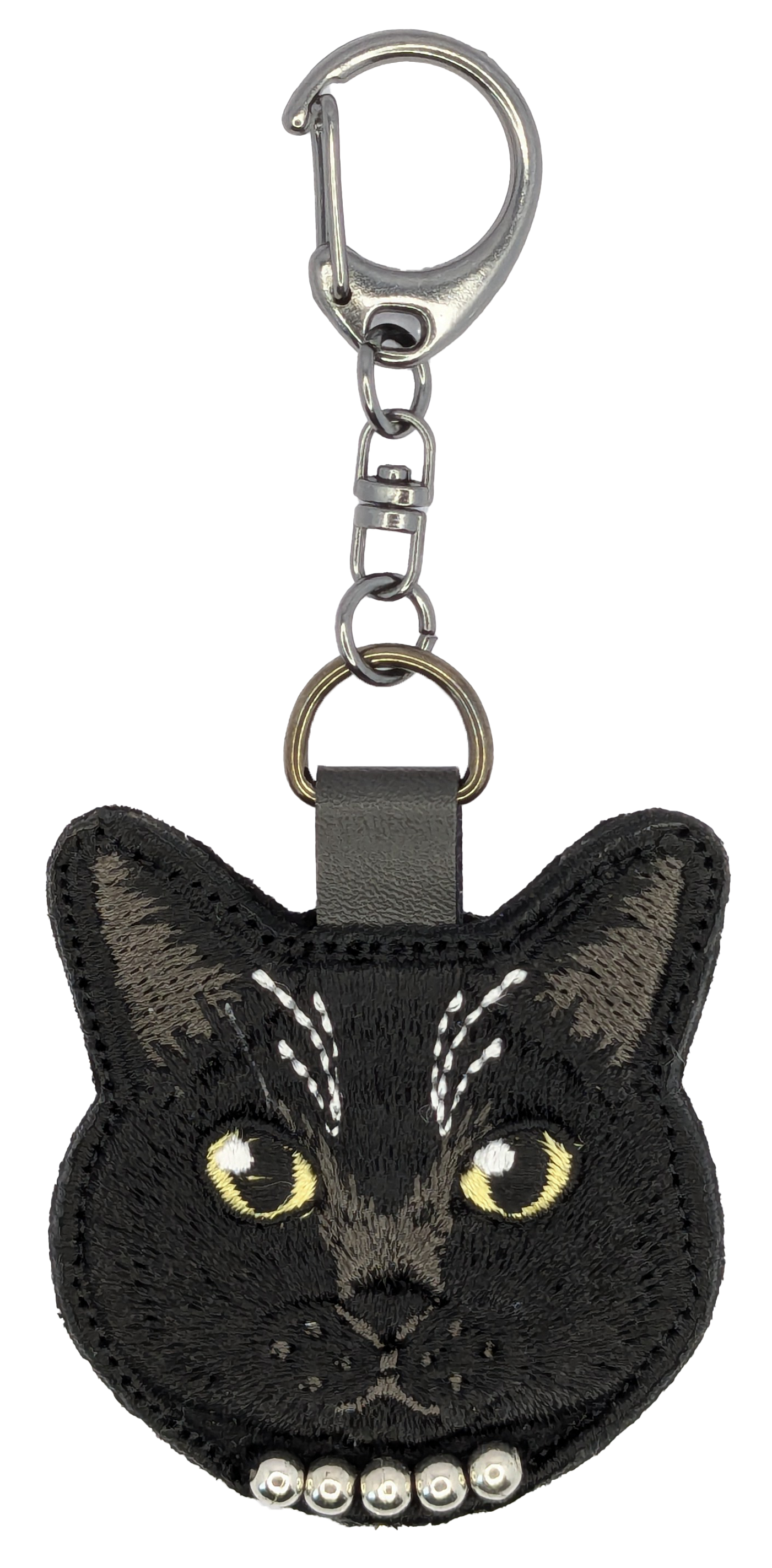 黒猫 刺繍キーホルダー | 刺繍屋 Leyla