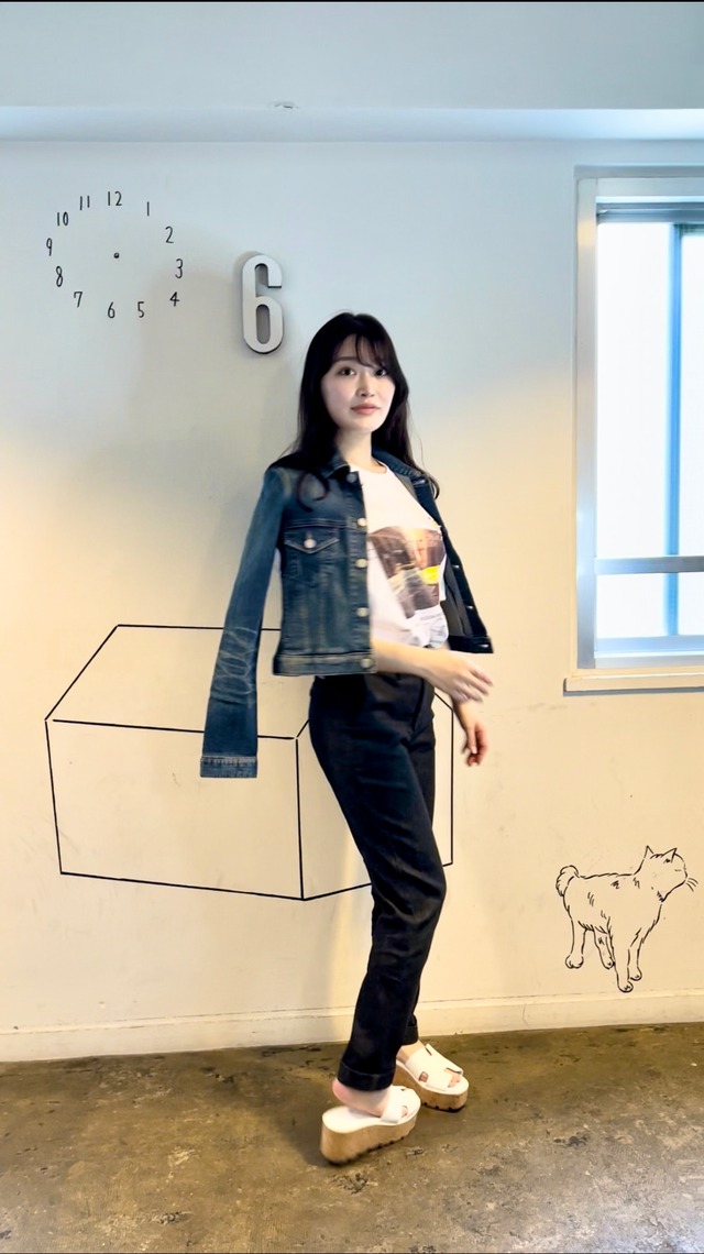【レディス】タイトシルエット ストレッチデニムジャケット {Gジャン} 小柄さんも綺麗に着れる 岡山デニム,日本製,