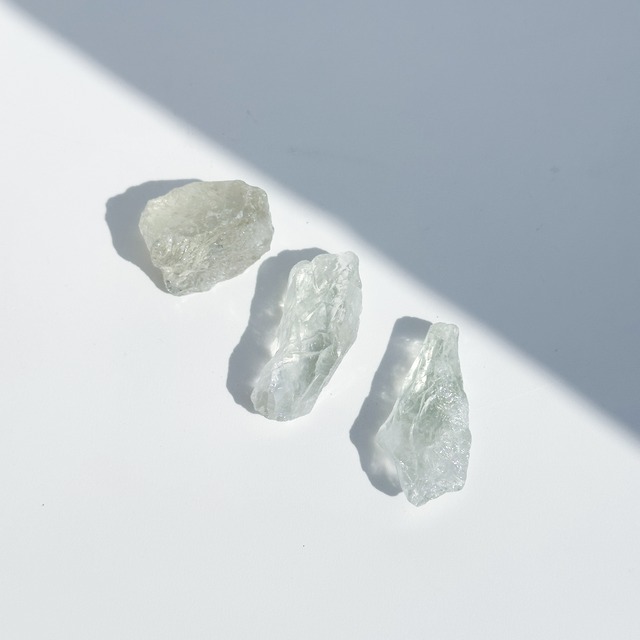ミナスジェライス産プラジオライト（グリーンアメジスト） 原石 3個set 75◇ Prasiolite ◇天然石・鉱物・パワーストーン