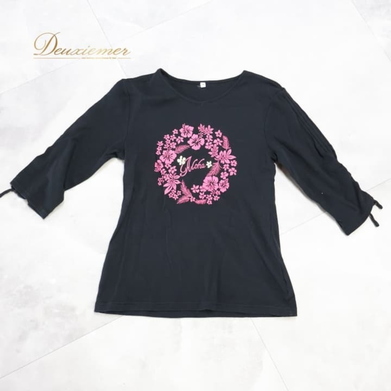 フラダンス 衣装 トップス まとめ売り 全3点 セット Tシャツ 黒 白 ピンク アロハスタンダード アビバーレ 練習 レッスン 伸縮 ストレッチ 花柄 半袖 かわいい Makalani Avivare ALOHA STANDARDS ブラック系 ホワイト系