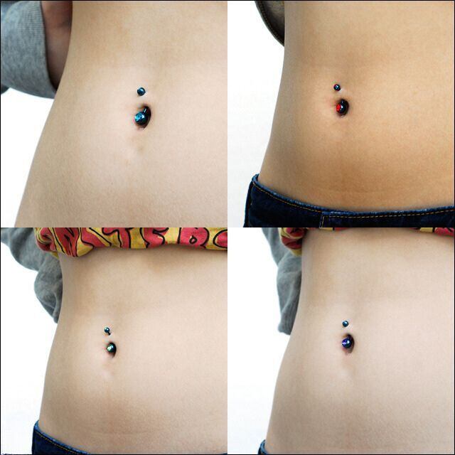 へそピアス14g ボディピアス14g へそピアス 14G 全8色 深みあるブルー