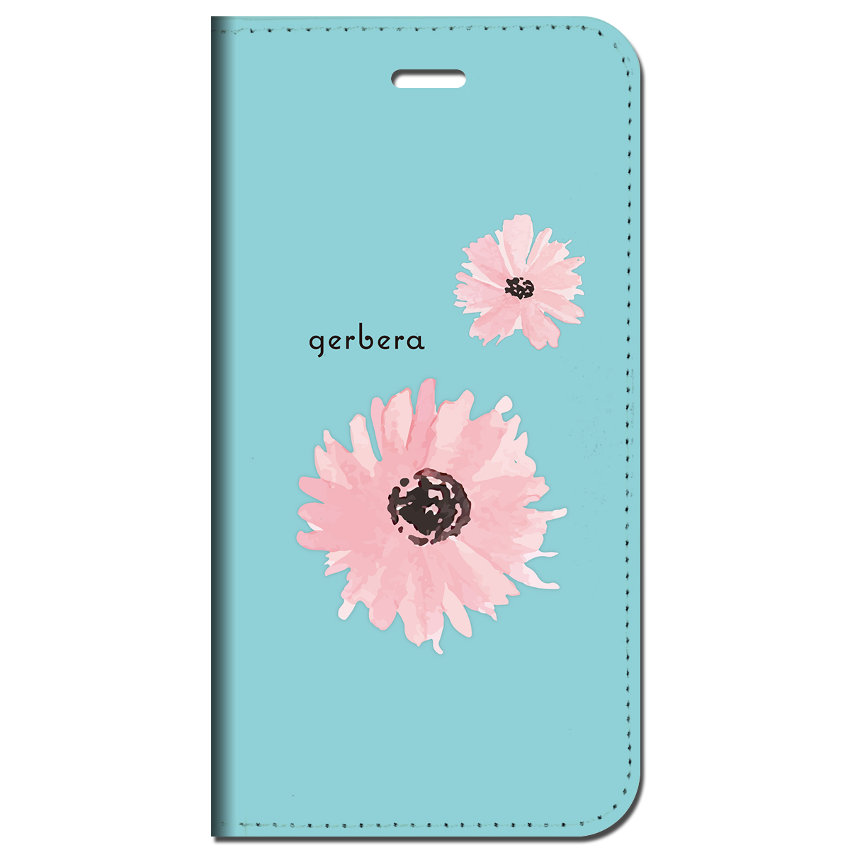 iPhone対応 スマホ 手帳型ケース ガーベラ・ピンク 花 【iPhone17 / iPhone16 / iPhone16e / iPhoneSE 他 iPhone各機種対応】 st52
