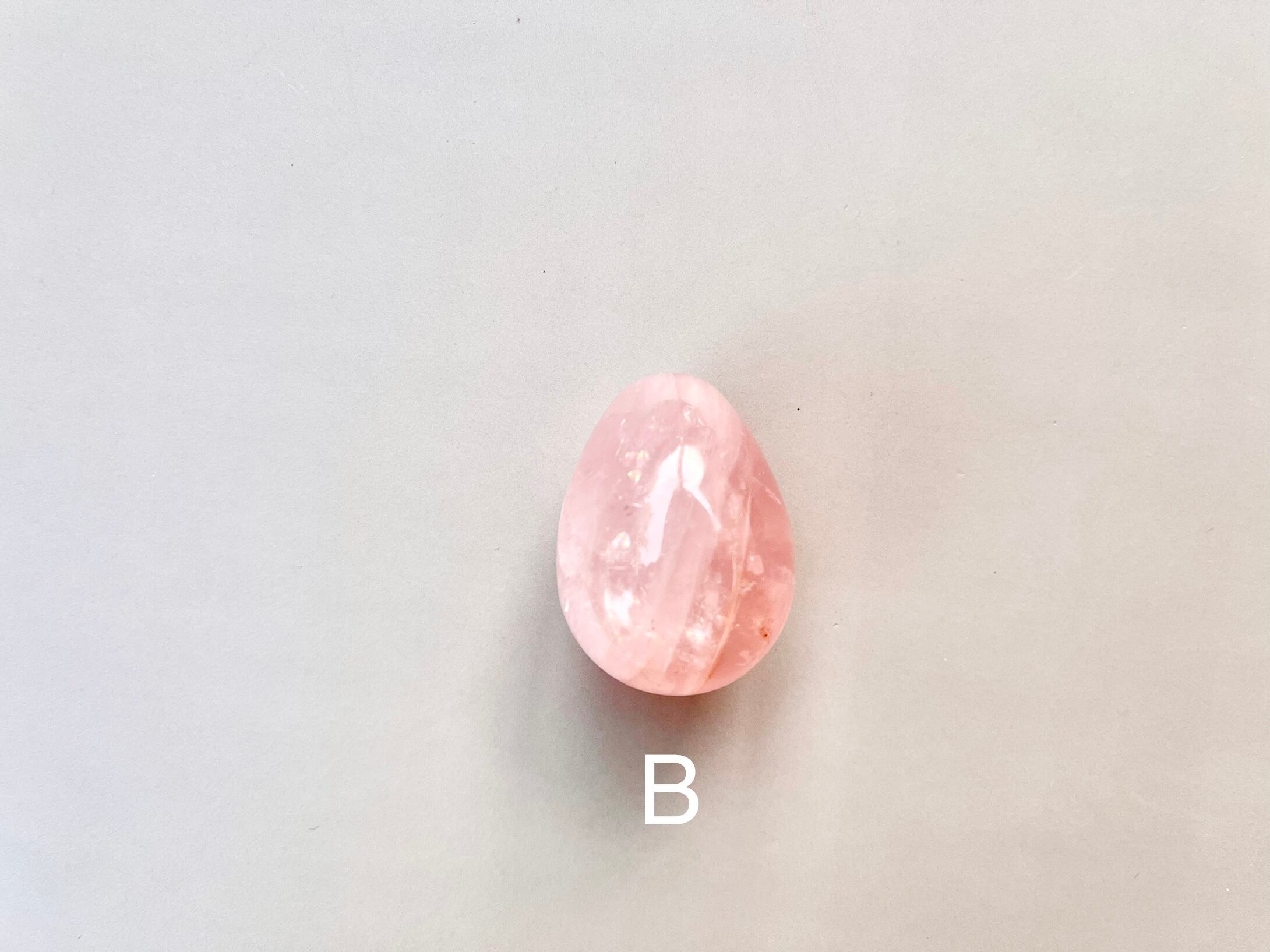 クリアーローズクォーツエッグ☆Birth energy clear rose quartz egg