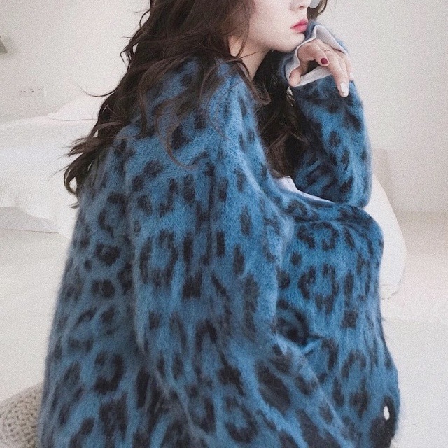 レオパードブルーカーディガン　00883