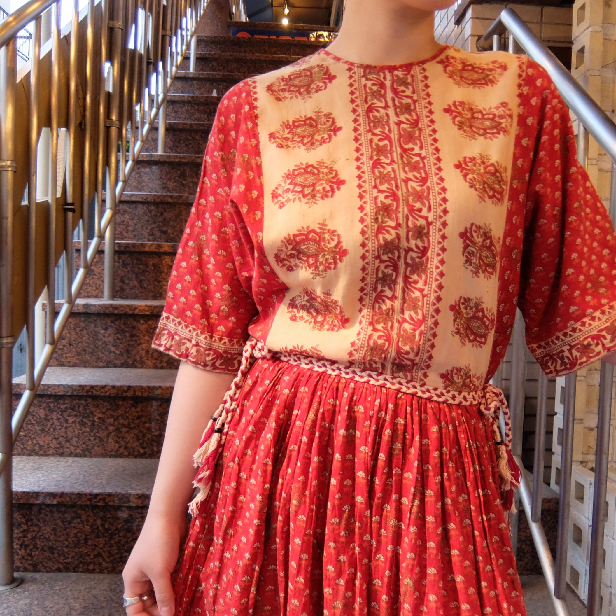 Vintage indian cotton dress／ヴィンテージ インド綿ドレス | BIG ...