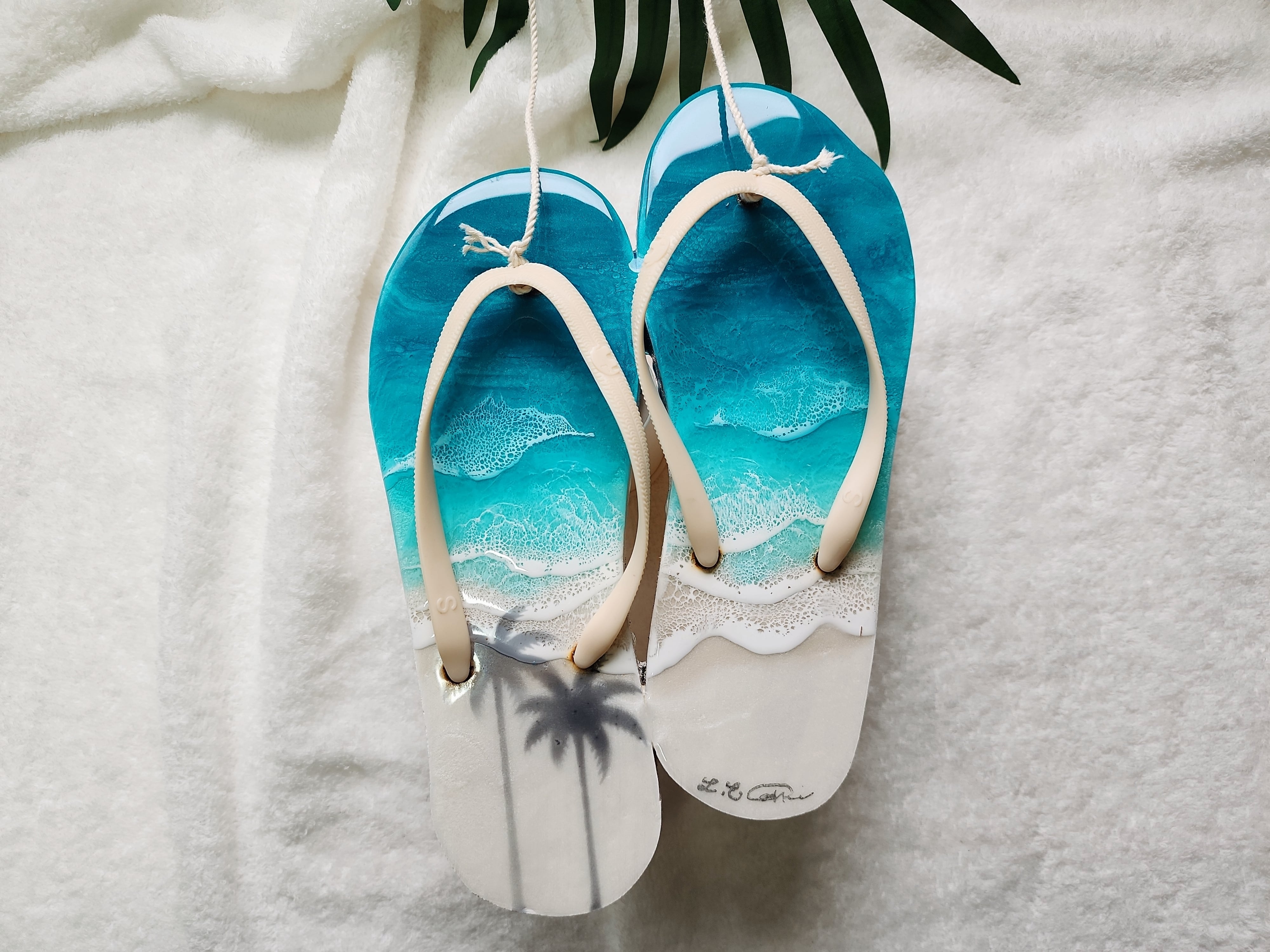 210.オーシャンレジンアート ビーチサンダル型