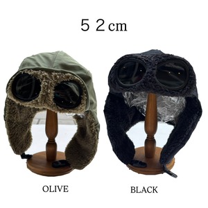 【26AW】THE PARKSHOP(ザ・パークショップ)FLIGHT GOGGLE CAP OLIVE BLACK (KIDS  52cm )キャップ　帽子