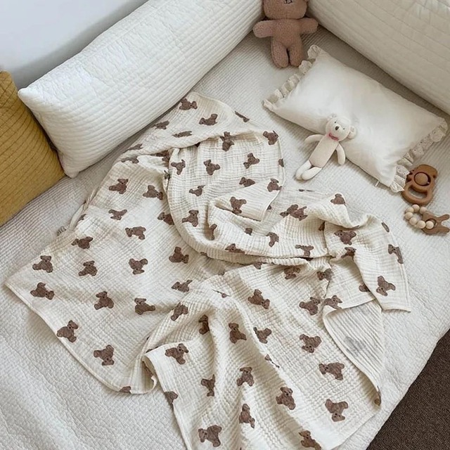 bear cotton blanket 130×90cm
