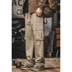 Military-style 6-pocket wide-leg cargo pants ◇2color H0601