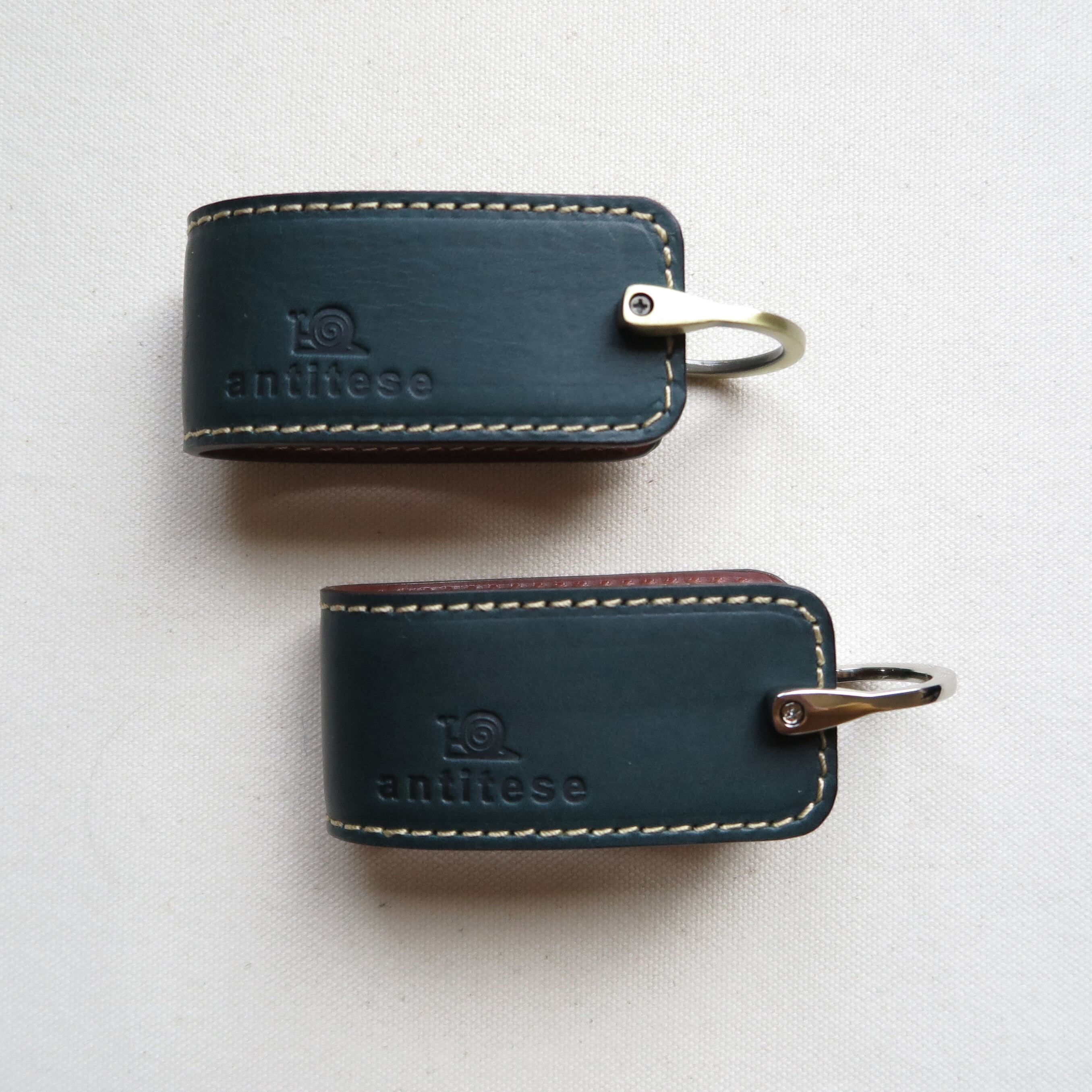 Italian leather smart key case BLUE