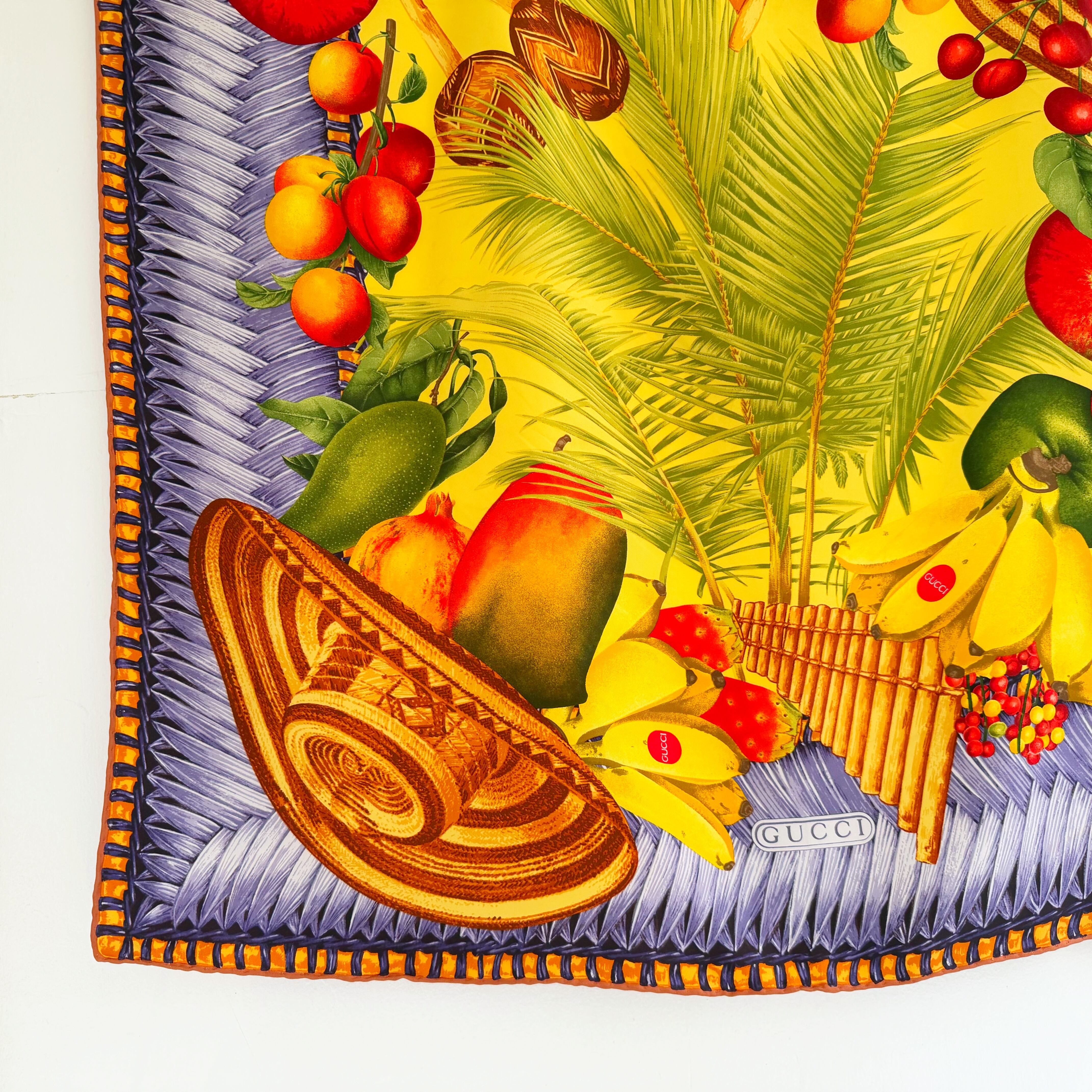 dead stock- GUCCI silk fruits scarf | TOKYO LAMPOON online shop