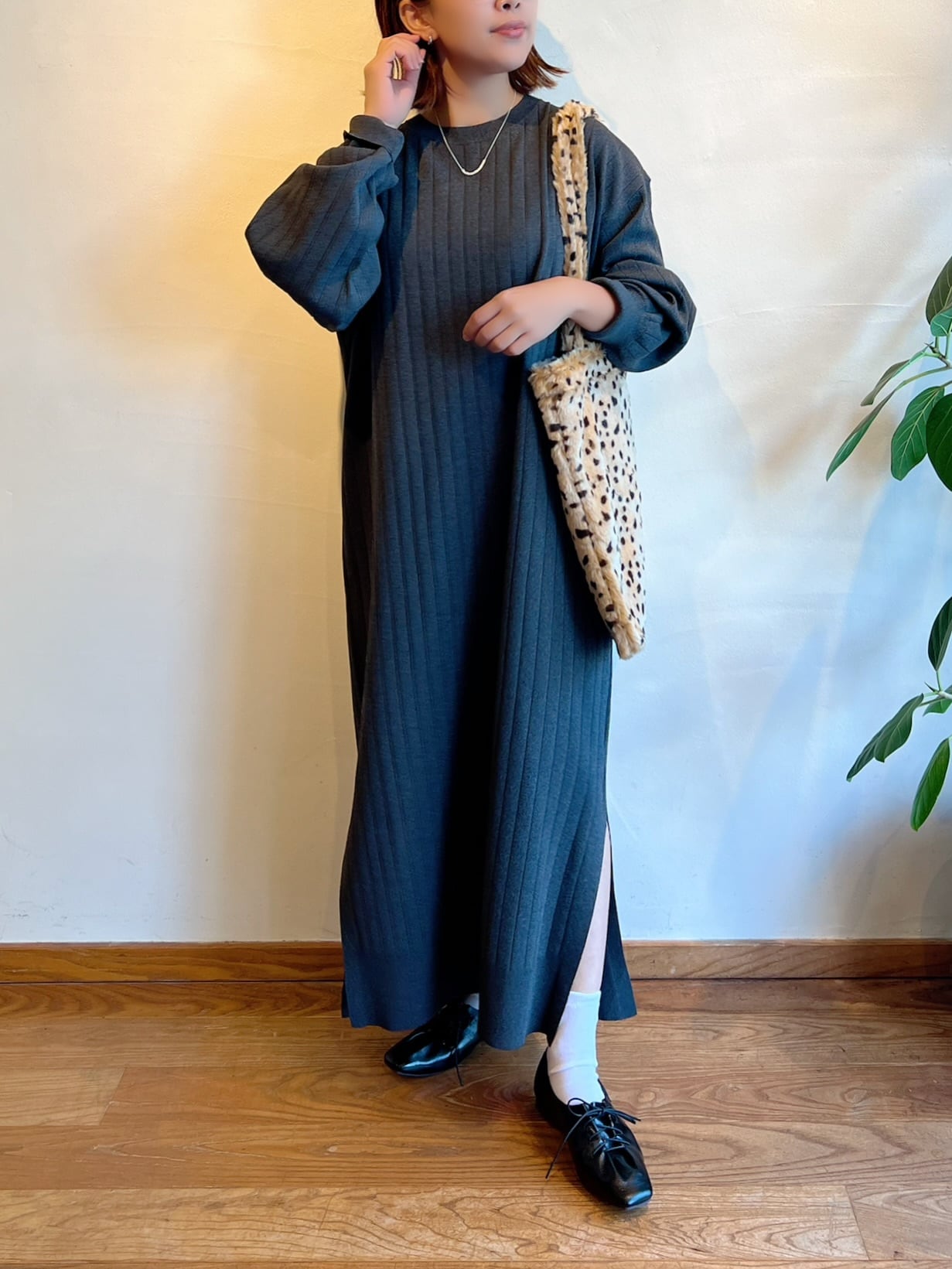 lelill ハイテクワイドリブOP lelill / ハイテクワイドリブワンピース | anouk