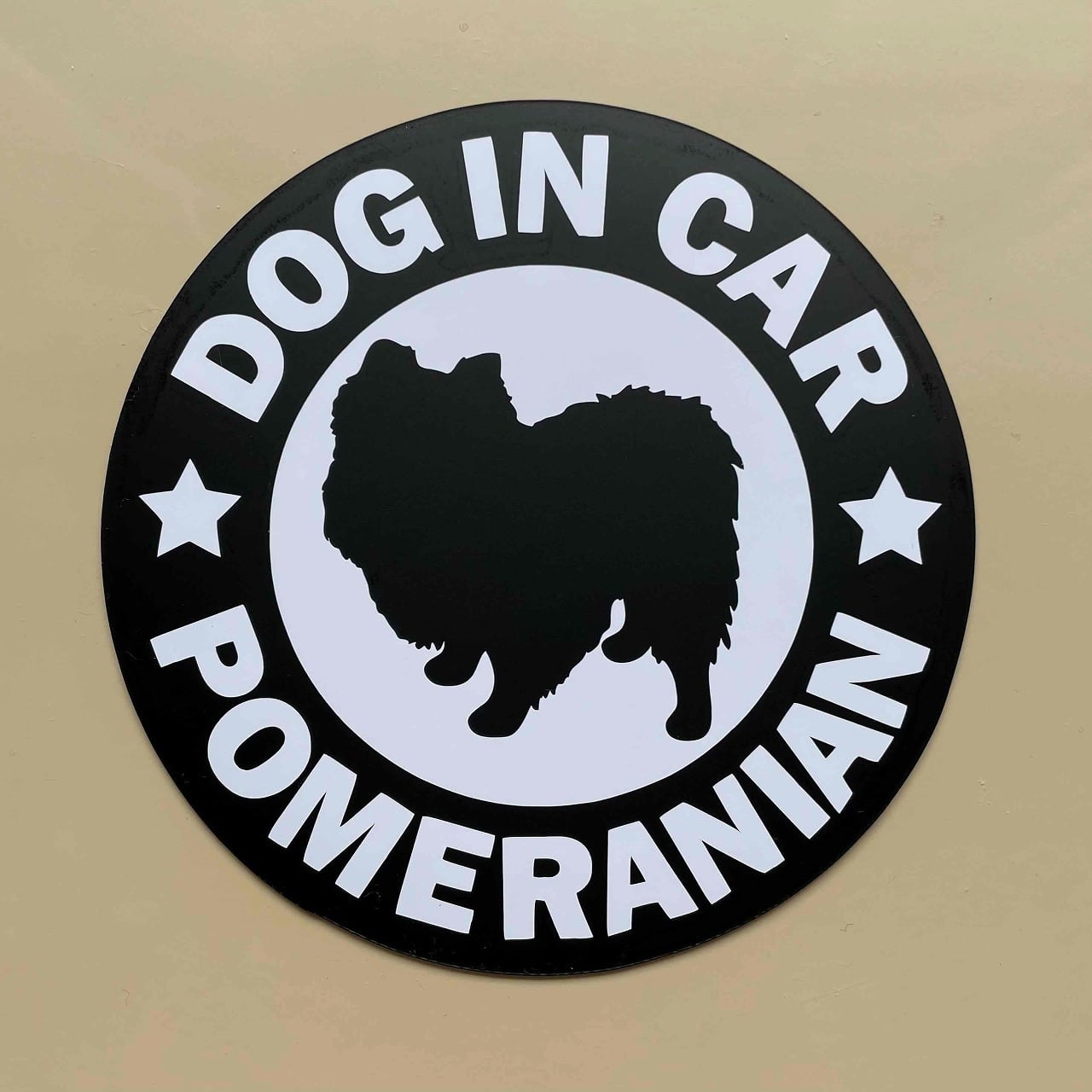 犬【ポメラニアン】黒 マグネット ステッカー 防水 車用 | あいけんと