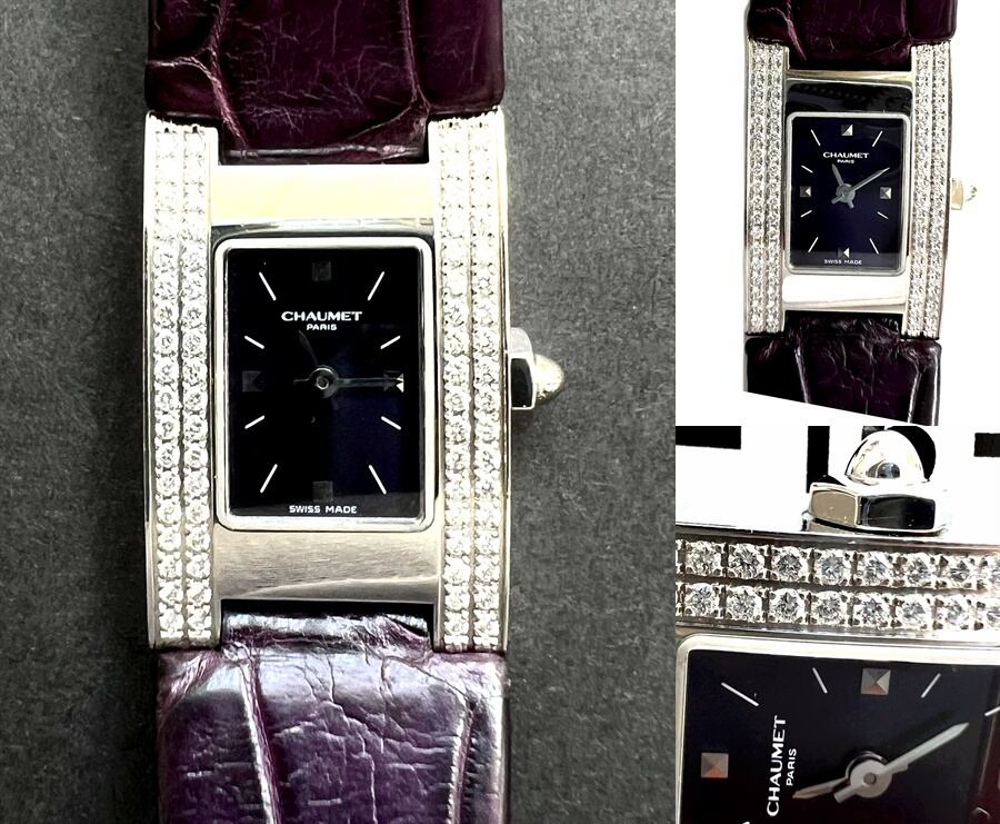 109 ショーメ　スタイルレクタングル　ダイヤ　デイト　腕時計　高級 109 ショーメ スタイルレクタングル ダイヤ デイト 腕時計 高級