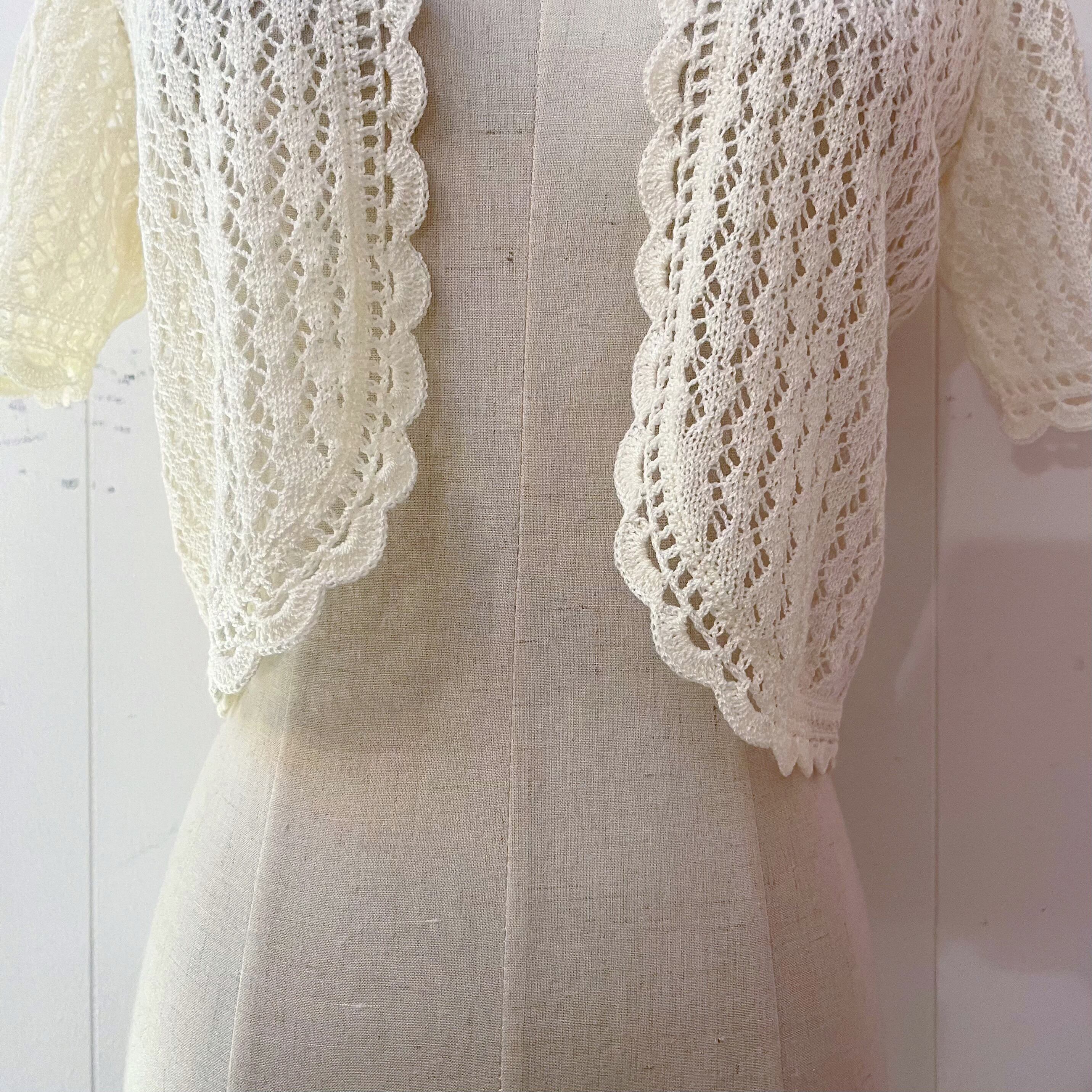 cream crochet knit bolero