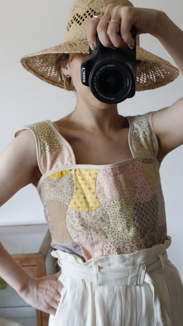 Re; project / 【Flower】1970s Grandma Quilted “Tube top”