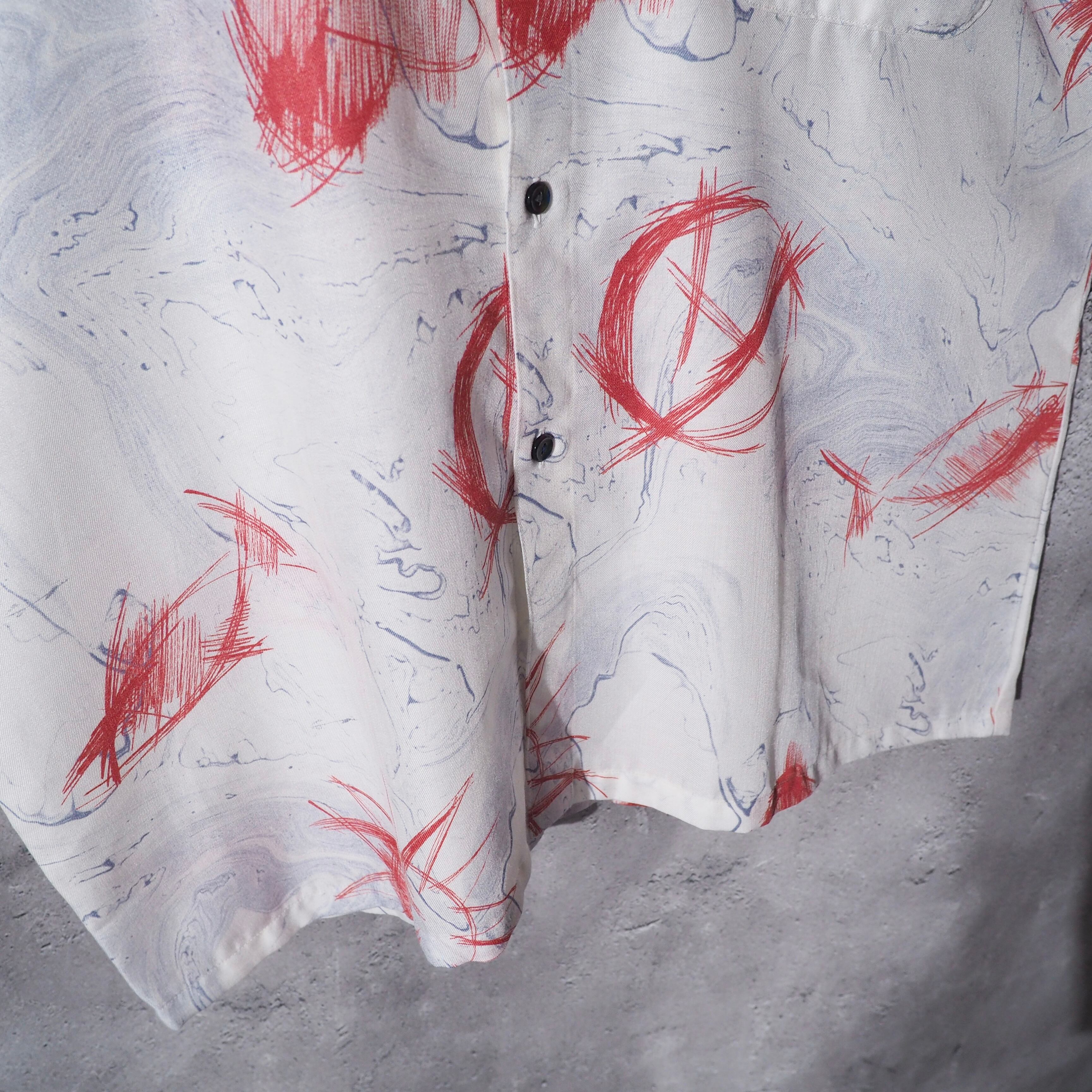 1990s Contemporary art printed box silhouette shirt