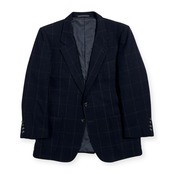 Vintage Yves Saint Laurent イヴサンローラン ヘリンボーン チェック テーラードジャケット C94-W84-T165 /ネイビー系 ビンテージ