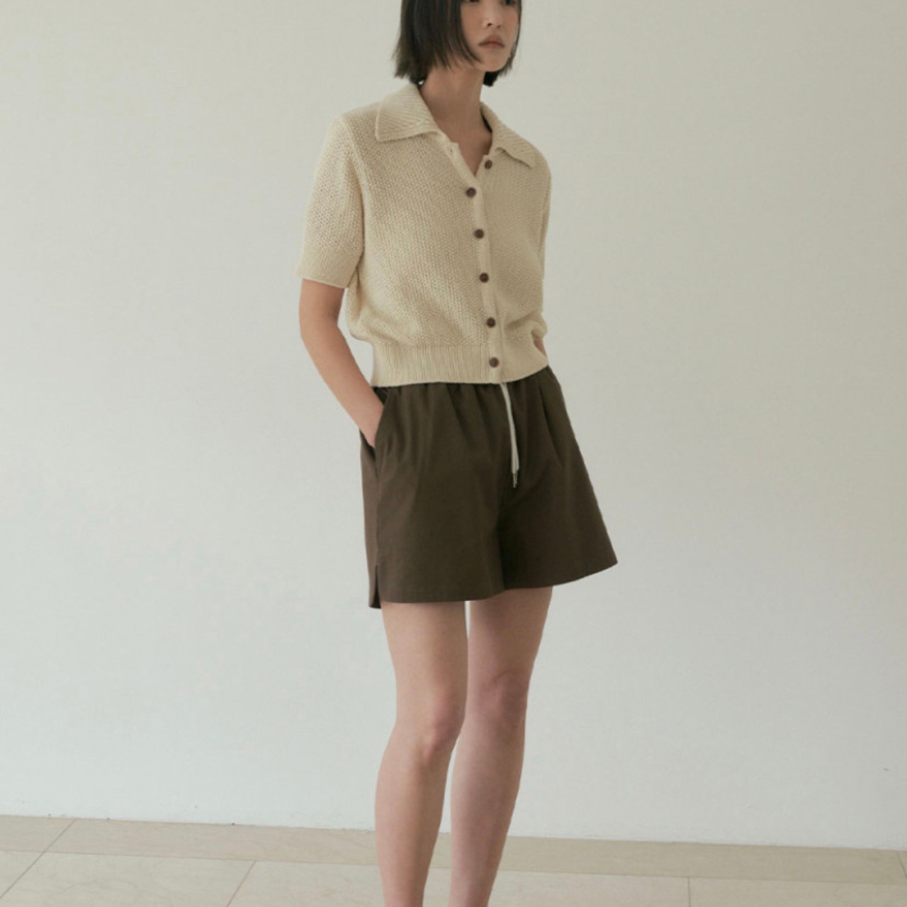 Short Knit Polo Shirt  T4605