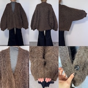 MOKE MOKE shaggy over knit CD/brown