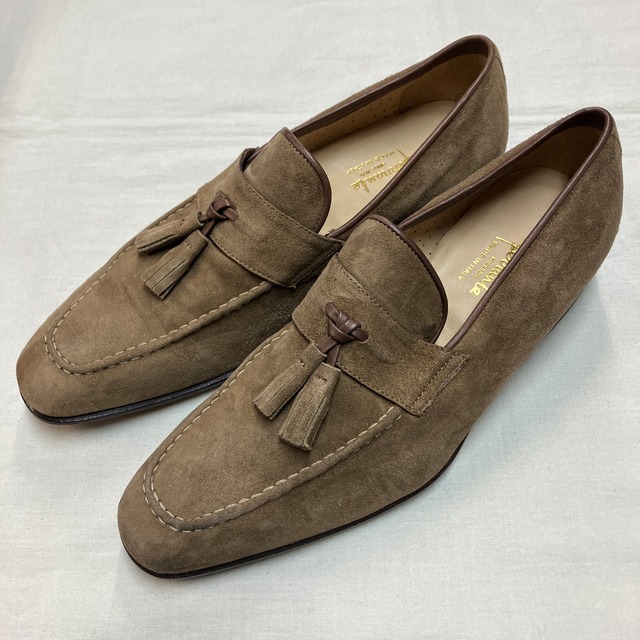 FERRANTE SUEDE TASSEL LOAFERS BROWN《6 1/2》
