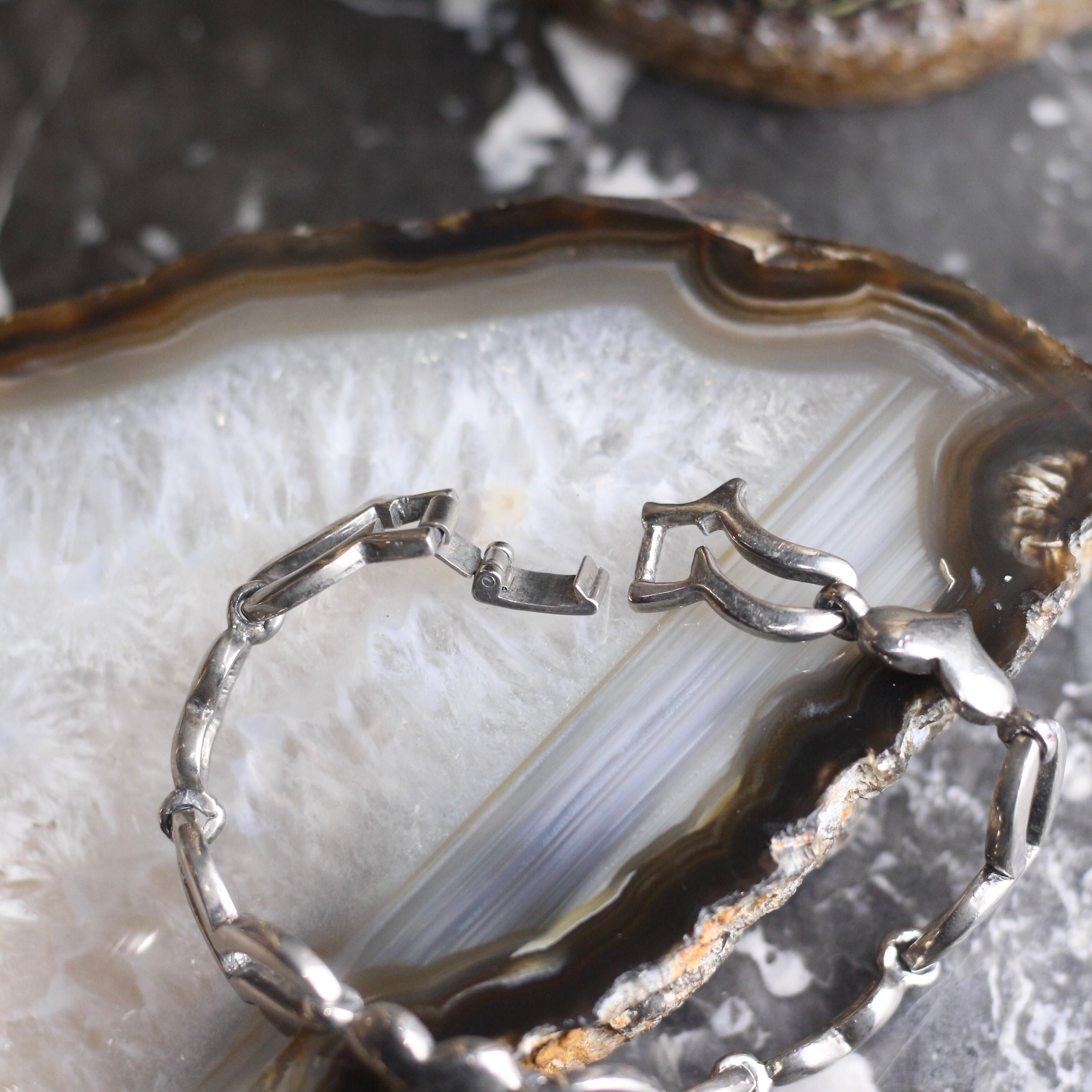 シルバー925 ヴィンテージブレスレット ハート USA VINTAGE HEART DESIGN CHAIN SILVER 925 BRACELET/アメリカ古着