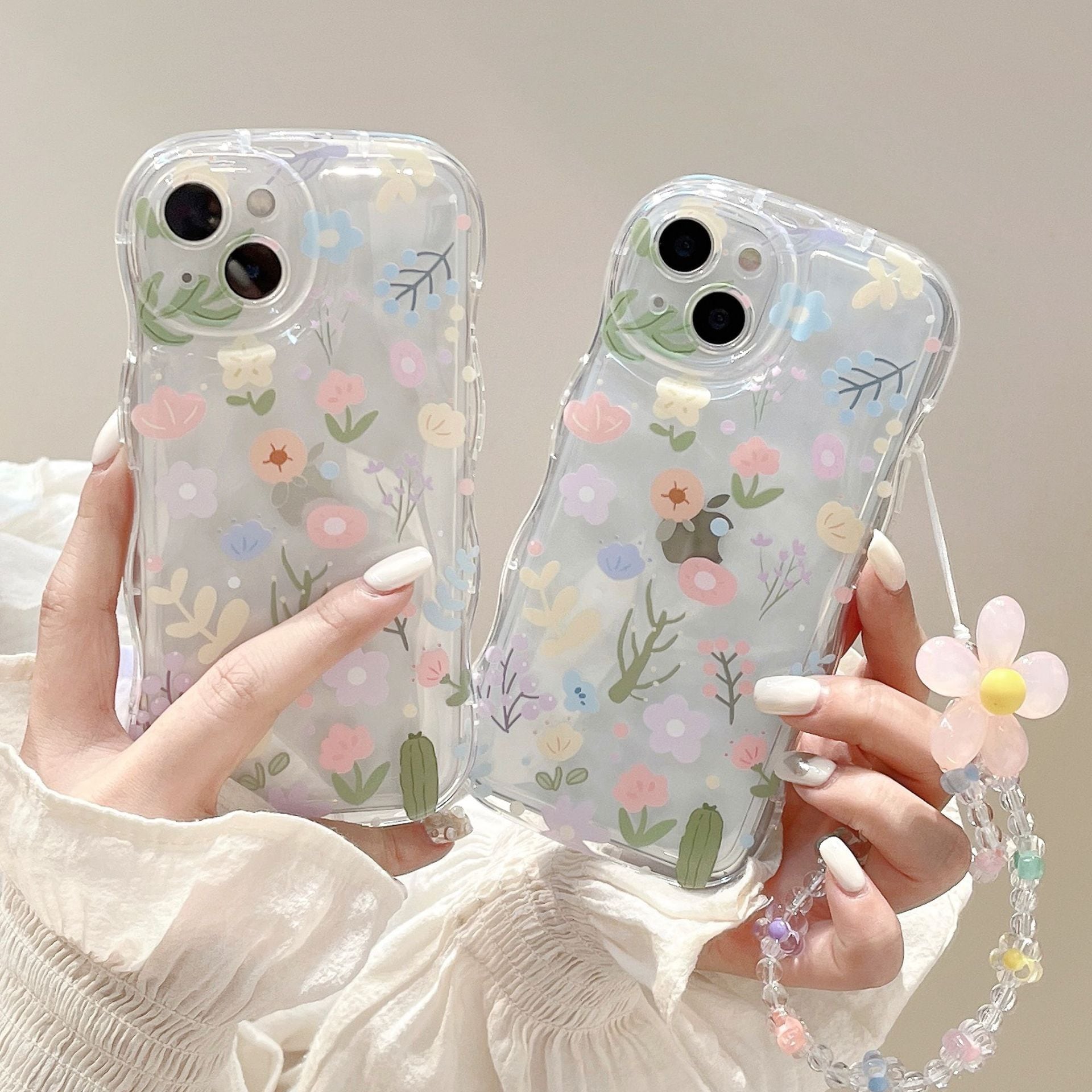 新型iPhone15対応】お花づくし◎フラワー柄 クリアケース 人気