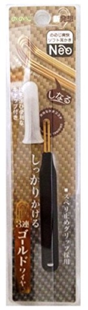 ののじ 日本製 ステンレス 爽快 ソフトワイヤー 耳かき Neo ブラック