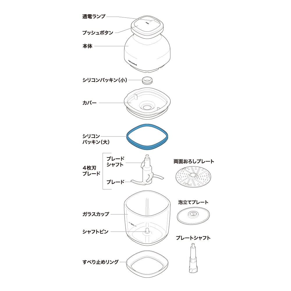 レコルト コードレス カプセルカッター ボンヌ 専用 シリコンパーツ(大