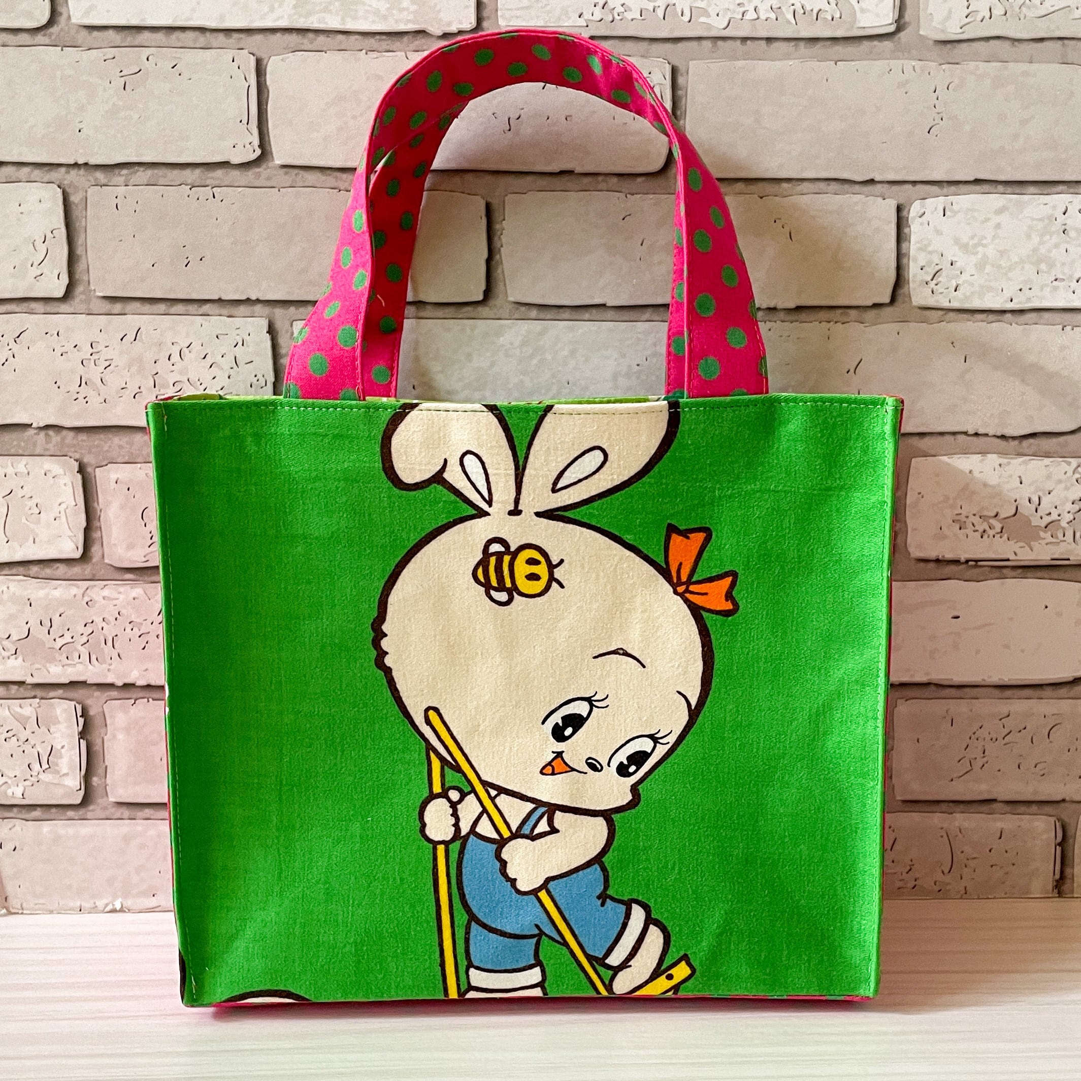 初作品 和柄 トートバック 兎 初作品 和柄 トートバック 兎