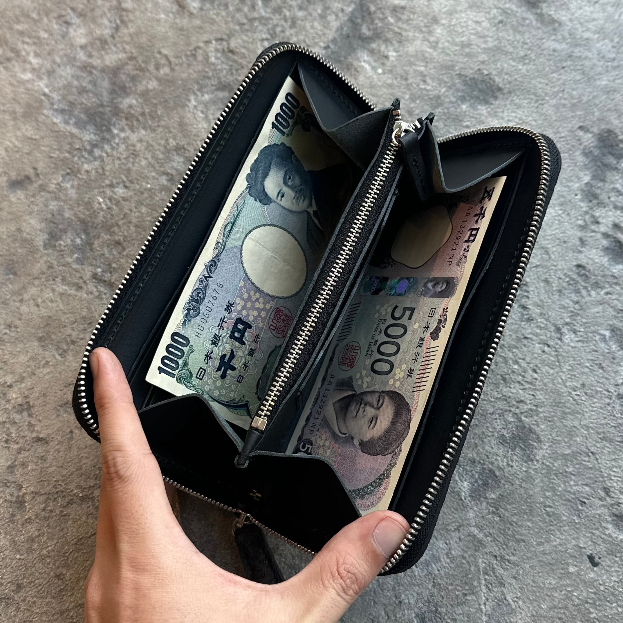 限定商品】ウォレット ラウンドジップ4 姫路黒桟エレファント