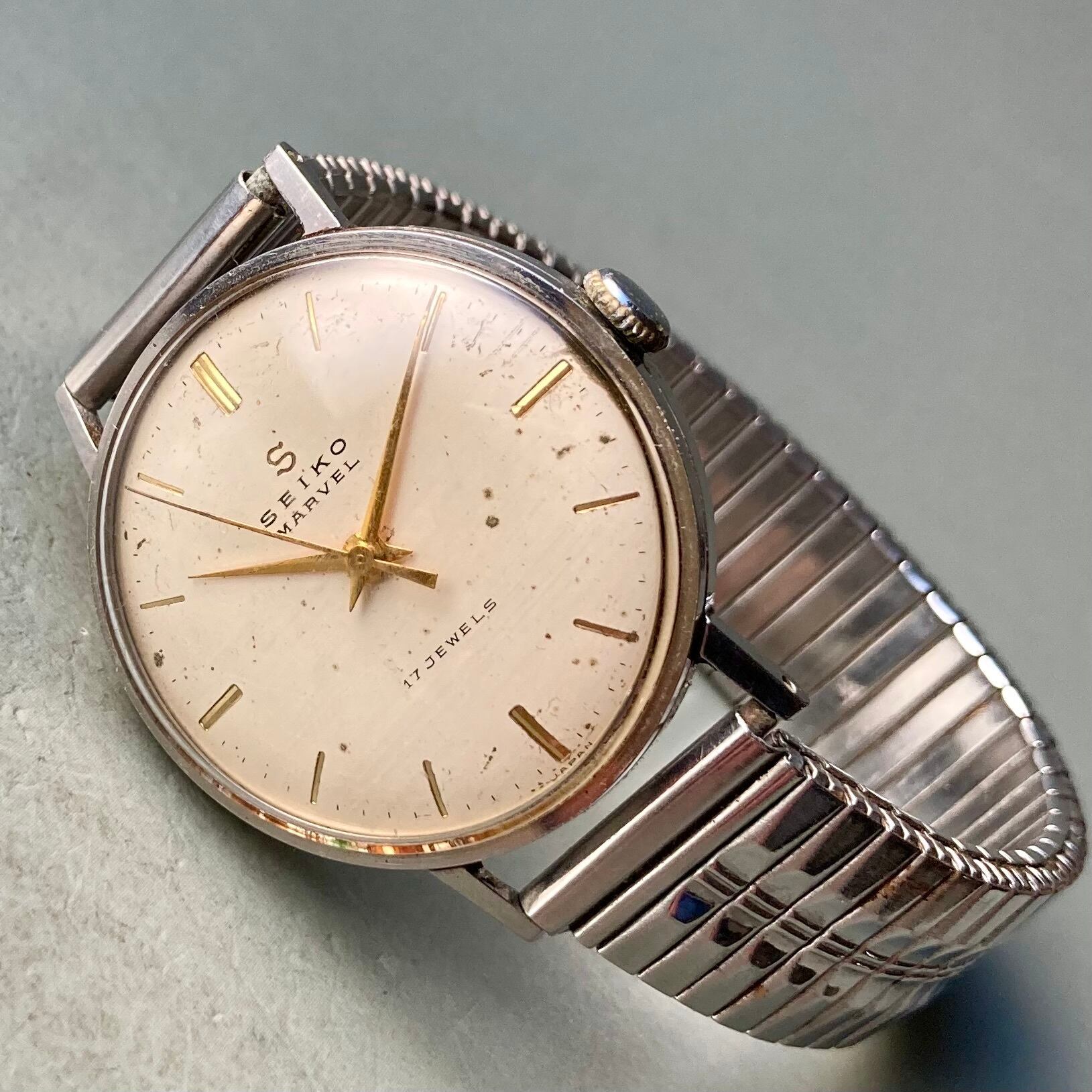 動作品】セイコー マーベル アンティーク 腕時計 1957年 手巻き メンズ 
