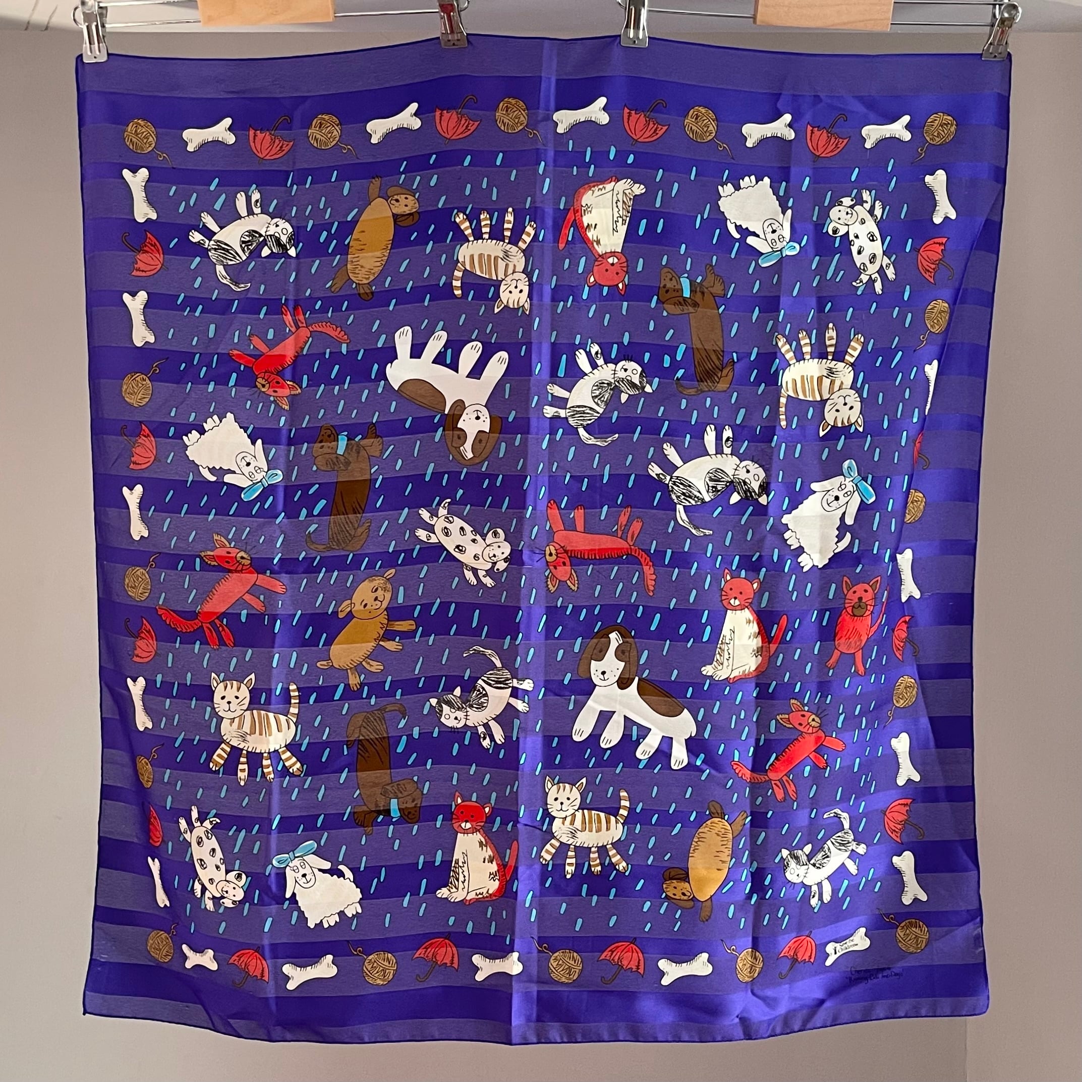 【86.5×84.5cm】90s Save the Children スカーフ MADE IN ITALY