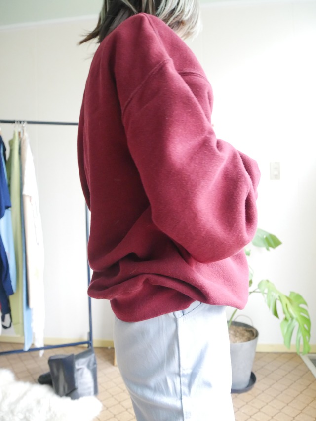 80s-90s MADE IN USA Solid Sweatshirt / Burgundy
