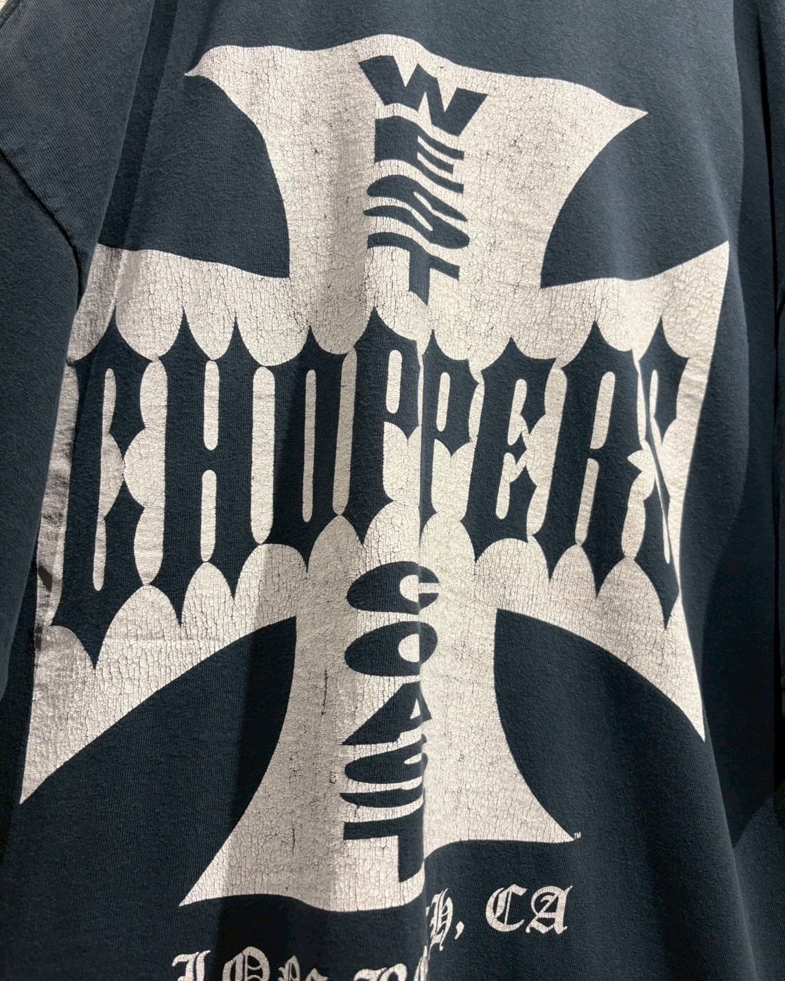 Caka otto】“WEST COAST CHOPPERS” Iron Cross Logo Vintage T-Shirt