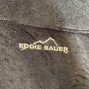 【Eddie Bauer】フリースベスト 刺繍ロゴ フルジップ L アメリカ古着