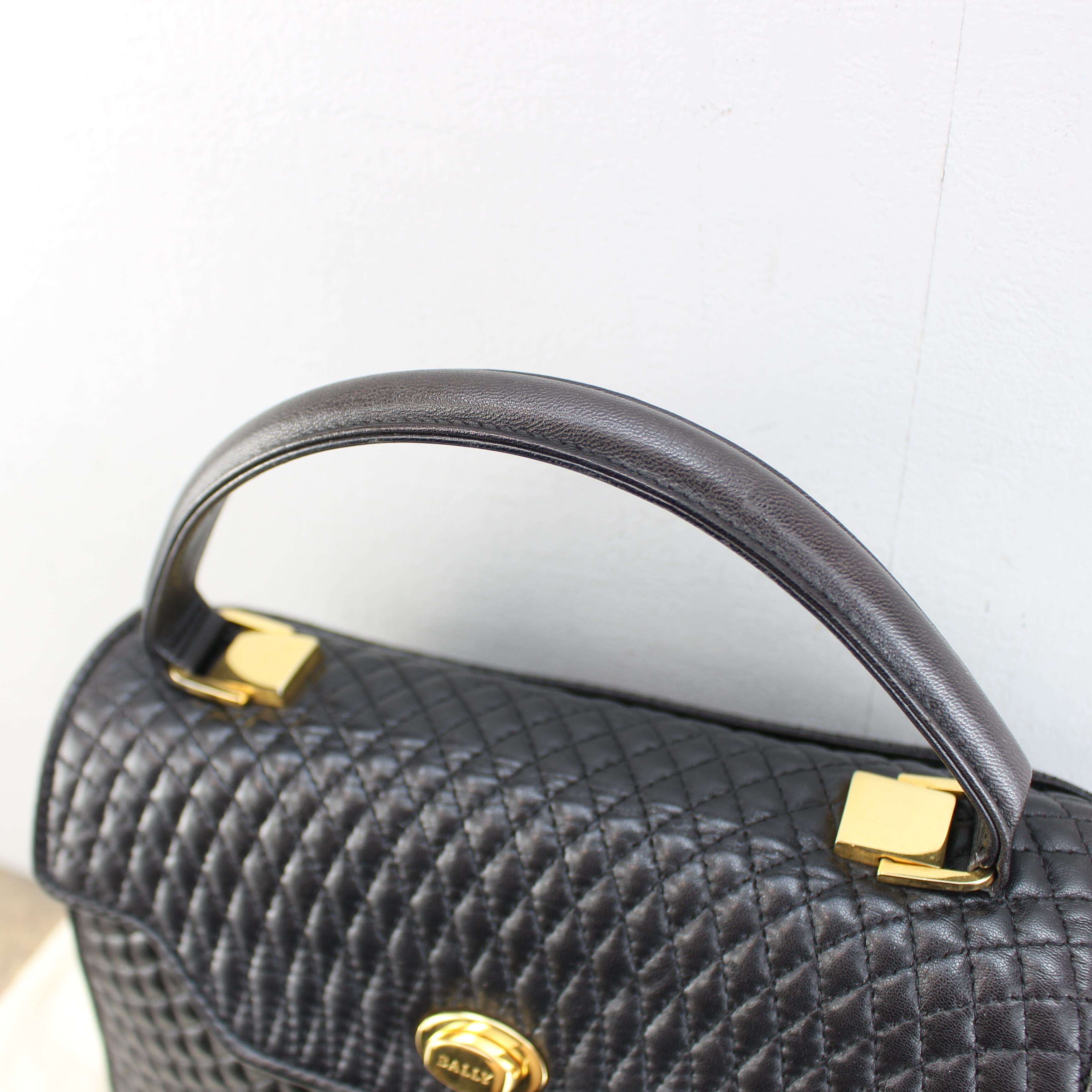 OLD BALLY TURN LOCK LEATHER HAND BAG/バリーターンロックレザー