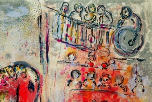 マルク・シャガール絵画「サーカス4」作品証明書・展示用フック・限定375部エディション付複製画ジークレ