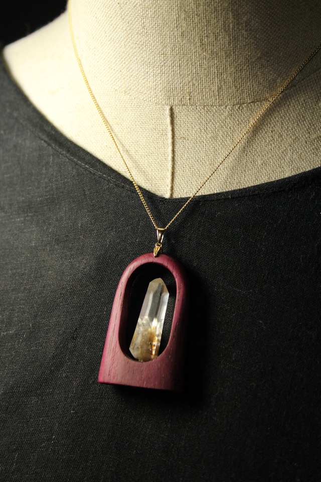 【322】大分クリスタルまりも パープルハートペンダント