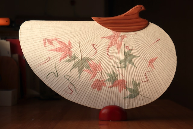 江戸仕立て都うちわ千鳥型【松崎和紙(長野県)】Edo-style plover-shaped Miyako Uchiwa (handy fan)