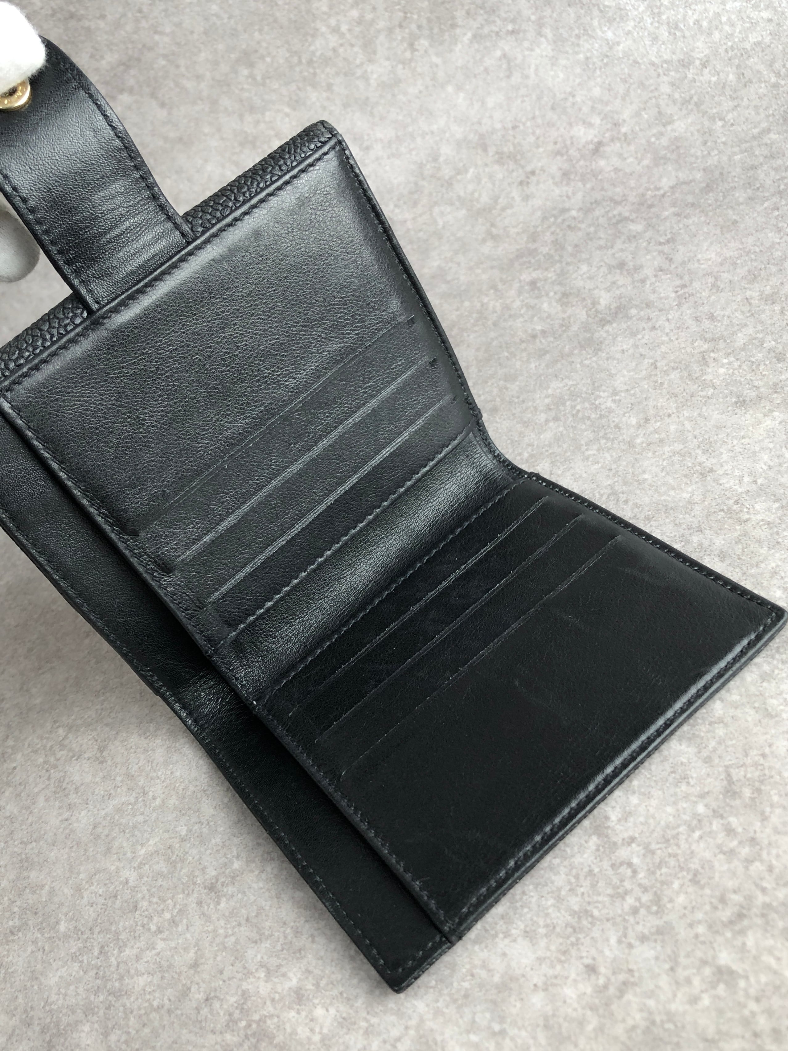 CHANEL シャネル 財布 ブラック ココマーク レザー 2つ折り vintage